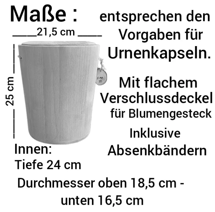 Holzurne mit Motiv- Tanne m08
