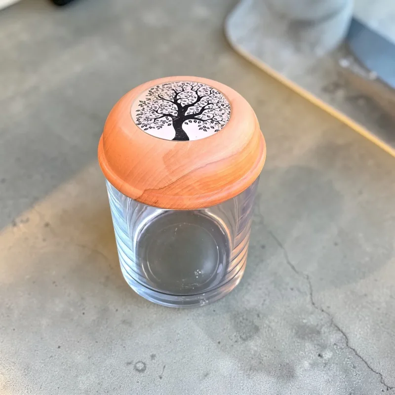 Aufbewahrungs-Glas/Holz d28