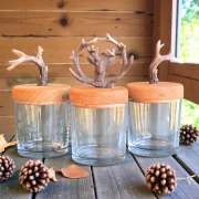 Aufbewahrungs-Gläser/Holz d23