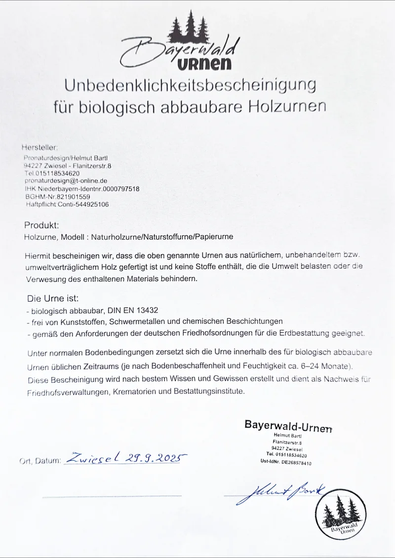 Holz Urne - Kastanie s15