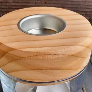 Kerzenhalter-Glas/Holz d03