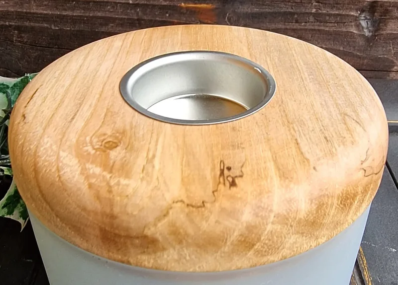 Kerzenhalter-Glas/Holz d04