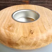 Kerzenhalter-Glas/Holz d04