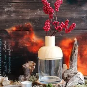 Vase - Glas/Holz d16