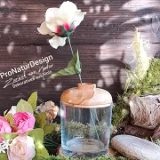 Vase - Glas/Holz d17