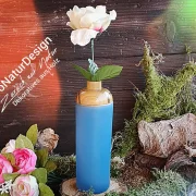 Vase - Glas/Holz d18