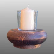 Windlicht-Glas/Holz d11