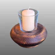 Windlicht-Glas/Holz d11